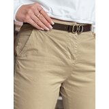 DStreet Spodnie damskie slim fit z paskiem LINESKA ciemnobeżowe | Shoptok.si