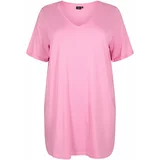 Zizzi Široka majica 'CHIARA' svetlo roza