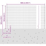 vidaXL Euro Ograda s 10 U Postova Siva 1.4x10 m Čelik | shoptok.hr