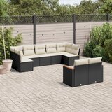 vidaXL 9-dijelni set vrtnih sofa s jastucima crni od poliratana | shoptok.hr