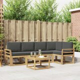 Set vanjskih sofa 6 kom. Bijela i antracit Čvrsto drvo akacije | shoptok.hr