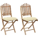 Maison Chic Zložljivi Vrtni Stoli - Stol za vrti 2 kosa z blazinami bambus JS2723, (21876506) | Shoptok.si