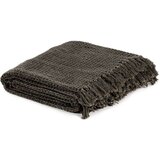 vidaXL pamučni pokrivač 125 x 150 cm antracit/smeđi | shoptok.hr