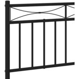  Metalni okvir kreveta uzglavlje i podnožje crni 100x190 cm | shoptok.hr