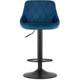KAST okretna stolica od tamnoplavog baršuna s crnom bazom x 2 | shoptok.hr