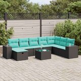  Vrtna garnitura - 9-dijelni set vrtnih sofa s jastucima crni od poliratana - Crna sa spremištem 9 | shoptok.hr