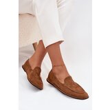 Boto Women's Loafers Made of Eco Suede Flat Camel Miryelle Cene