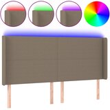  LED uzglavlje smeđesivo 203 x 16 x 118/128 cm od tkanine | shoptok.hr