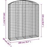  Gabionska košara s lukom 200x50x220/240 cm pocinčano željezo | shoptok.hr
