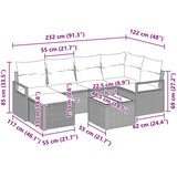  Set sofe 7 pcs Smeđa poliratan | shoptok.hr