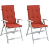 vidaXL Jastuci za stolice 2 kom prošarano crvena 120x50x4 cm tkanina