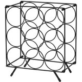 Home Styling Decoration kovinski stojalo za vino – 9 steklenic, črno | Shoptok.si
