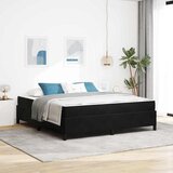 vidaXL Konstrukcija postelje Črna in bela in črna 180 x 200 cm Žamet | Shoptok.si