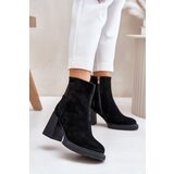 Kesi Suede ankle boots on heel insulated with D&A black Cijene