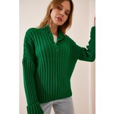 Happiness İstanbul Sweater - Green - Regular fit Cene