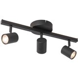 QAZQA Črna stropna točkovna svetilka GU10 50 mm 3-lučna z ozadjem - Back Up | Shoptok.si