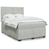 Maison Chic Box spring postelja - Vzmetna postelja z vzmetnico svetlo siva 160x200 cm žamet SL17506, (21894769) | Shoptok.si