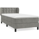 Maison Chic Box spring postelja - Vzmetna postelja z vzmetnico svetlo siva 80x200 cm žamet SL14215, (21901928) Cene