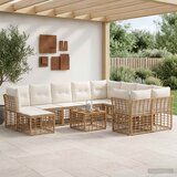  Set vanjskih sofa 11 kom. Prirodna i krema bijela poliratan | shoptok.hr