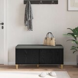  Klupa za hodnik s jastukom s vratima Crni hrast 60 x 38 x 46 cm | shoptok.hr