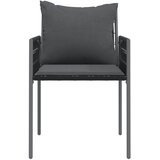  Vrtne stolice s jastucima 2 kom crne 54x61x83 cm od poliratana | shoptok.hr