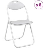  Sklopiva stolica 8 pcs Bijeli 48 x 43,5 x 81 cm Lažna koža | Eponuda.ba