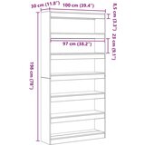 Knjižna polica Sonoma Oak Inženirski les 100 x 30 x 198 cm Police, (22094689) | Shoptok.si