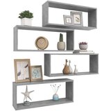  Kockaste zidne police 4 kom boja betona 60 x 15 x 23 cm iverica | shoptok.hr