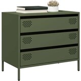 vidaXL Komoda olivno zelena 68x39x58,5 cm hladno valjano jeklo | Shoptok.si