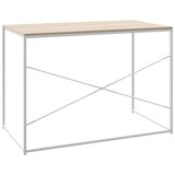  Stol za računalo bijeli i hrast 110x60x70 cm konstruirano drvo | shoptok.hr
