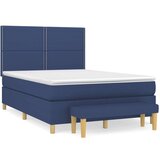  Krevet s oprugama i madracem plavi 140 x 190 cm od tkanine | shoptok.hr