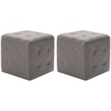 vidaXL tabure 2 kosa siv 30x30x30 cm umetno usnje | Shoptok.si