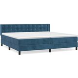 The Living Store Box spring postelja z vzmetnico temno modra 200x200 cm žamet - Box Spring Postelja, (21488869) | Shoptok.si