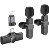 Dva mikrofona wireless iPhone/lightning Type-C BOROFONE BFK12 Trophy lavalier digital black