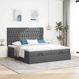 vidaXL Okvir kreveta s madracima tamnosivi 160x200cm od tkanine | shoptok.hr