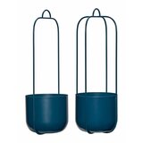 Hübsch plave metalne viseće posude za cvijeće u setu od 2 kom ø 16 cm lotus Cijene