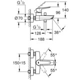 Grohe 24206002 Start OHM enoročna armatura za kad, avtomatsko stikalo za prho, stenska, krom (24206002) | Shoptok.si