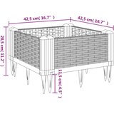  Vrtna sadilica s klinovima crna 42,5 x 42,5 x 28,5 cm PP | shoptok.hr
