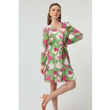 Lafaba Women's Green Floral Pattern Dress