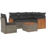 Maison Chic Seti vrtnega pohištva - Vrtna garnitura - Vrtni pohištvo set 6-delna z blazinami siv poli ratan, (21804144) | Shoptok.si