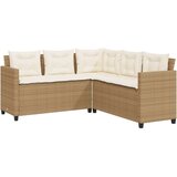 vidaXL Vrtna sofa L-oblika sa stolom i jastucima bež od poliratana | shoptok.hr