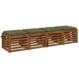  Jastučići za sjedalo od 4 dijela SOEST 4 kom. 100% poliester - Maslinasta zelena (melange) 50 x 50 x 5 cm 4 | shoptok.hr