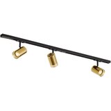QAZQA Modern railsysteem zwart met 3 spots goud 1-fase - Iconic Lloyd Cene