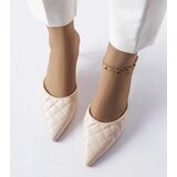 Gemre Beige Quilted Stiletto Mules Lambert | Shoptok.si