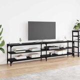 TV ormar Crni hrast 200 x 30 x 50 cm Obrađeno drvo i čelik | shoptok.hr