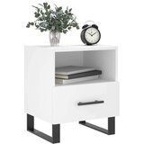 vidaXL Nočna omarica bela 40x35x47,5 cm inženirski les | Shoptok.si