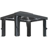  Sjenica sa zastorima i LED svjetlosnim trakama 4 x 3 m antracit | shoptok.hr