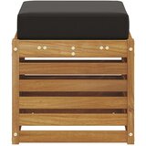  Vanjska stolica klupa s jastukom Prirodna 43 x 43 x 37 cm - Prirodna i crno 40 cm Zatvoren prostor za noge | shoptok.hr