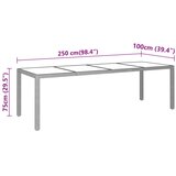  Vrtni stol 250x100x75 cm od kaljenog stakla i poliratana sivi | shoptok.hr