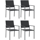  5-dijelni vrtni blagovaonski set od poliratana i čelika Crna Dužina stola 80 cm | shoptok.hr